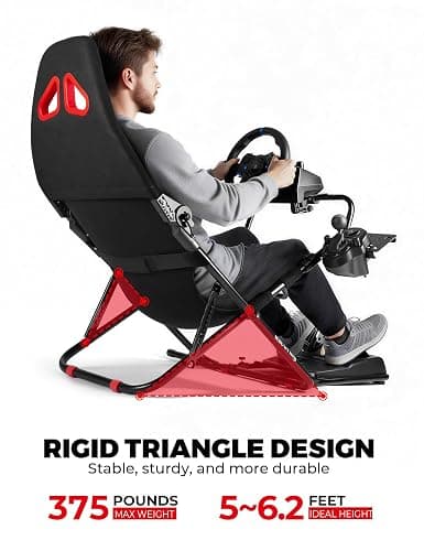 RACGTING Racing Simulator Cockpit for G920 G29 G923, Foldable Racing Simulator for Thrustmaster T248X T248 T300 T150 458 TX Xbox PS5 PS4 PC (Black) thumbnail 6