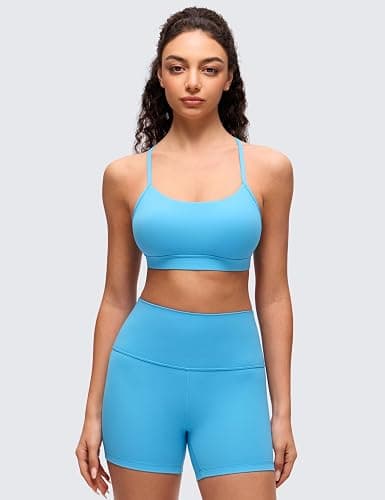 CRZ YOGA Butterluxe Y Back Sports Bras for Women - Padded Racerback Low Impact Spaghetti Thin Strap Workout Yoga Top thumbnail 2