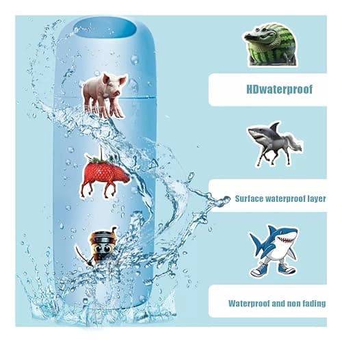 500PCS Small Brainrot Stickers Tung Tung Tung Sahur 1" Tall Tralalero Tralala Italian Brain Rot Sticker for Water Bottle, Laptops, Kids Party Favors thumbnail 6