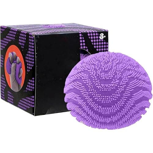 Fuzz Ball Fidget Stress Toy, Squishy Stress Ball, Fuzz Ball Squishy Stress Drop Malt Fuzz Balls Sensory for Anxiety Stress Relief, Easter Birthday Party Favors (Purple) - Image 1
