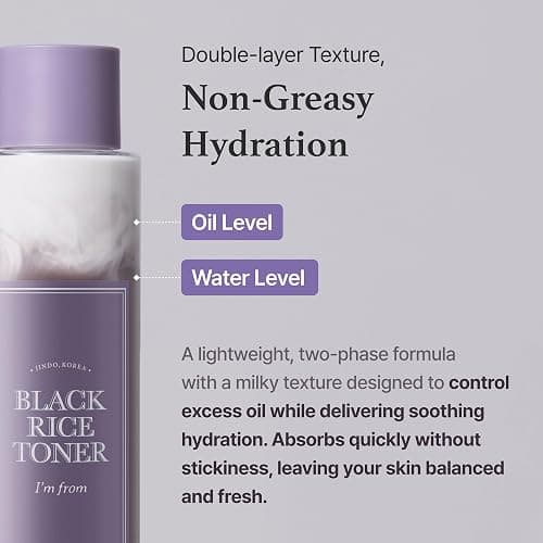 I'm from Black Rice Toner for Oily Skin, Sebum Control Toner, Lightweight, Niacinamide, Panthenol, Fragrance Free, Korean Skin Care, 150ml, 5.07 fl.oz thumbnail 9
