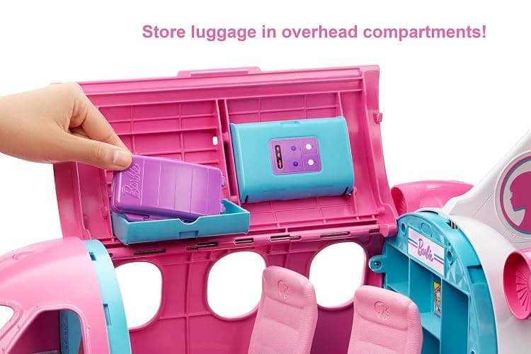 Barbie Toy Airplane Playset, Dreamplane with 15+ Doll-Sized Accessories Including Puppy, Snack Cart, Reclining Seats & More (Amazon Exclusive) - DreamPlane thumbnail 3