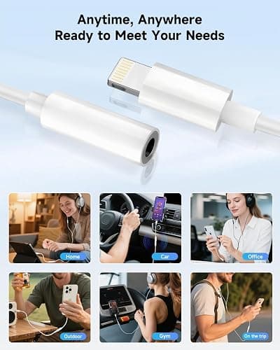 [Apple MFi Certified] 2 Pack Lightning to 3.5 mm Headphone Jack Adapter, iPhone Aux Adapter Converter Dongle Audio Cable Compatible with iPhone 14 13 12 11 X XS 8 7 thumbnail 5