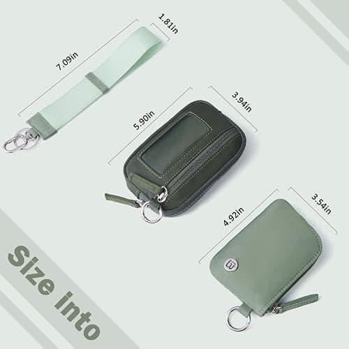 POIUGOYA Nylon Wristlet Wallets, Dual Pouch Keychain Wristlet Wallet, RFID Small Wallet With Coin Pouch,ID Window For Travel thumbnail 3
