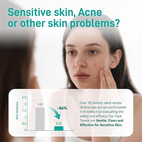 Face Towels, 10"×12" Disposable Face Towel, Face Towelettes XL, Ultra Soft Makeup Remover Dry Wipes, Thick Face Towel for Sensitive Skin, 50 Count (1 Pack) thumbnail 4