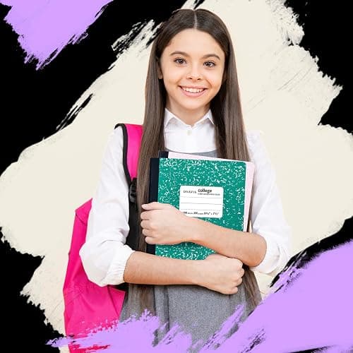 ONAVIA Composition Notebook College Ruled 6 Pack, 200 Pages (100 Sheets), 9-3/4 x 7-1/2, Marble Composition Books Bulk, Notebooks for School, Work, Office, Hard Cover Comp Book, School Supplies, Pink - Pink - 6 Pack thumbnail 2