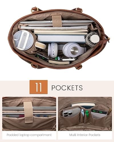 LOVEVOOK Laptop Tote Bag for Women, 15.6 inch Laptop Work Bags for Teacher/Nurse Large Computer Bag for Office thumbnail 4