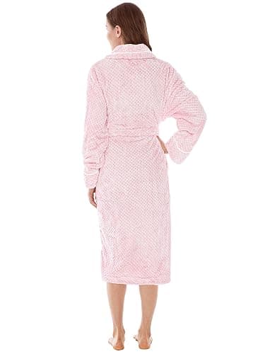 PAVILIA Women Plush Fleece Robe, Soft Textured Bathrobe, Lady Cozy Spa Long Robe thumbnail 2