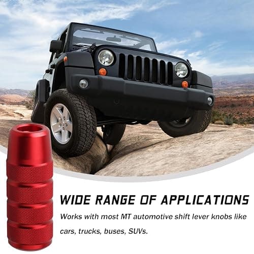 Osilly 95mm/3.74" Car Shifter Knob, Aluminum Weighted Automotive Gear Shift Manual knobs Lever with 3 Threaded Adapters M8 M10 M12 x 1.25, Universal for Manual Transmission Vehicle (Red) thumbnail 6