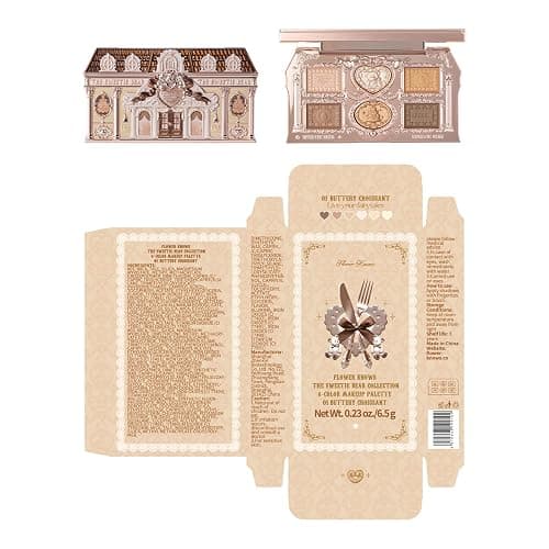 Flower Knows The Sweetie Bear Collection 6-Color Makeup Palette,Brown Eyeshadow with 4 Matte + 2 Shimmer Shades,Blendable Smooth Cute Eye Makeup,0.23 Oz(01 Buttery Croissant) thumbnail 9