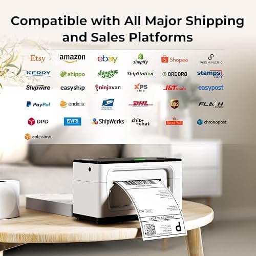 MUNBYN Bluetooth Label Printer, Desktop Thermal Label Printer 4x6 for Shipping Postage Home Small Business, Compatible with Etsy, Shopify, Ebay, Amazon, Royal Mail, FedEx, UPS, 941B, White thumbnail 5