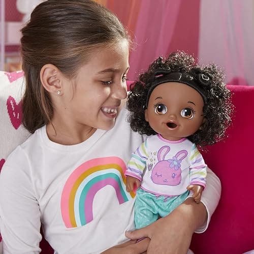 Baby Alive Bunny Sleepover Baby Doll, Bedtime-Themed 12-Inch Dolls, Sleeping Bag & Bunny-Themed Doll Accessories, Toys for 3 Year Old Girls and Boys and Up, Black Hair (Amazon Exclusive) thumbnail 4