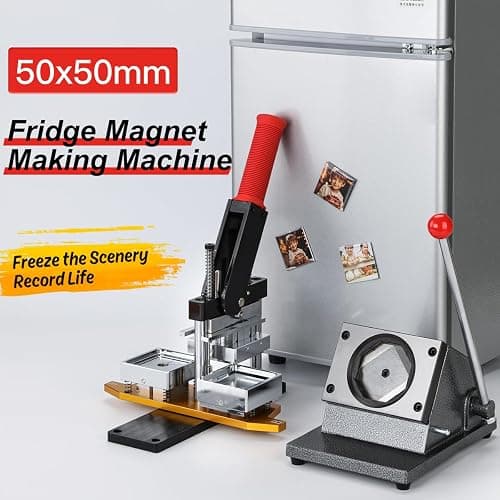 2x2inch Square Fridge Magnets Badge Maker Machine DIY Photo Refrigerator Sticker Magnet Press Machine+Paper Cutter+100pcs Materials thumbnail 4