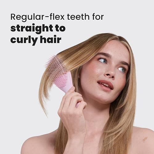 Tangle Teezer Ultimate Detangler Hairbrush - For Wet & Dry Hair - Detangling Brush for All Hair Types - Two-Tiered Teeth Reduce Breakage & Eliminate Knots - Millennial Pink thumbnail 4