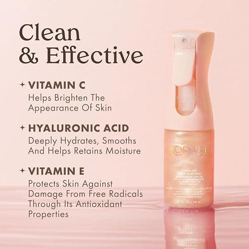Kopari Rose Gold Sunglaze Sheer Body Mist Sunscreen SPF 42, Infused with Shimmering Body Oil, Hydrating Mist, Hydrates, Brightens, Makeup Friendly, Gives Skin a Glowy Finish, Lightweight, thumbnail 4