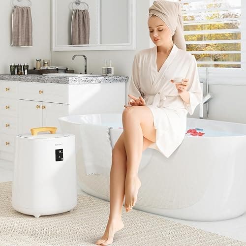 COSTWAY 20L Towel Warmer for Bathroom, Heated Blanket Warmers with LED Display & Auto Shut Off, for Two 40” x 70” Oversized Towels, Bathrobes, Blankets (White) thumbnail 2