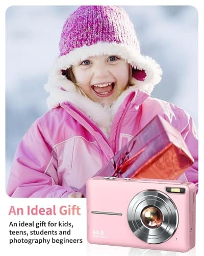 Digital Camera, FHD 1080P Point and Shoot Kids Camera, with 32GB Card, 2 Batteries, 16X Zoom Anti Shake Date Stamp, Compact Portable Small, for Starter Kid Children Teen Student Girl Boy(Pink) thumbnail 7