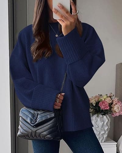 PRETTYGARDEN Women's Fall Oversized Sweaters Casual Crewneck Pullover Long Sleeve Fuzzy Chunky Knit Tops Blouse thumbnail 8