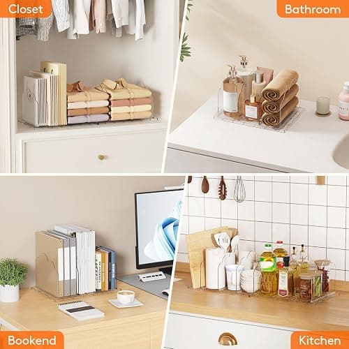 Lifewit Purse Organizer for Closet, Clear Handbags Storage Organizer, Adjustable Clutch Purse Storage Organizer Holder for Closet, 2 Pack Bookshelf Dividers for Sweater in Bedroom 35 x 24 cm/14 × 9.5" thumbnail 8
