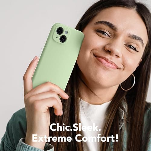 SuydanBox Magnetic for iPhone 15 Case, Compatible with MagSafe, [Screen Protector + Full Camera Protection], Silicone Shockproof Anti-Scratch Protective Phone Case for iPhone 15 6.1", Matcha thumbnail 7