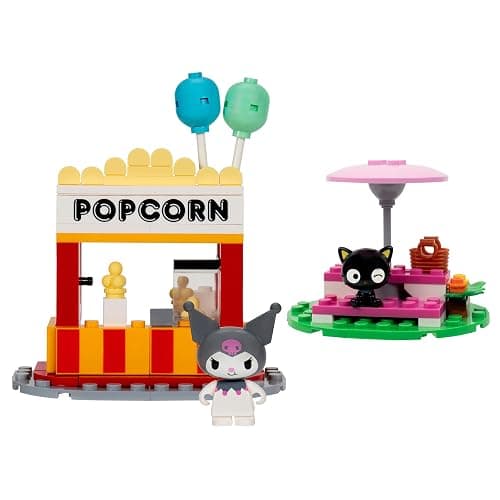 BLDR Hello Kitty and Friends Kuromi’s Popcorn Stand Building Set - Kuromi & Chococat Poseable Minifigures - Gifts for Kids & Sanrio Fans Ages 8+, 0129 thumbnail 3