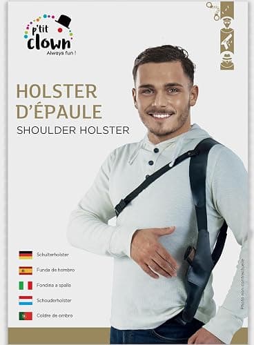 P'tit Clown - 22021 - Holster d'Épaule - Accessoire Déguisement Policier, Officier de Police, Militaire - Pour Compléter Tenue Carnaval, Cosplay, Fête Costumée thumbnail 4