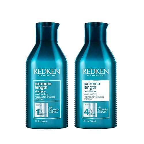Redken Extreme Length Biotin Shampoo & Conditioner Set For Longer Hair – Promotes Healthy Hair Growth, Strengthens Damaged Hair, Prevents Hair Breakage, Infused With Biotin - Image 1
