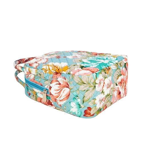 Jula Vance Machine Washable Women Quilted Fabric Insulated Reusable Cooler Lunch Bag Tote Adult Thermal Lunch Box Storage Bag for Ｗork (Floral) thumbnail 7