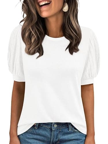AUTOMET Womens Summer Short Sleeve Sweater Dressy Business Casual Blouses 2026 - Image 1
