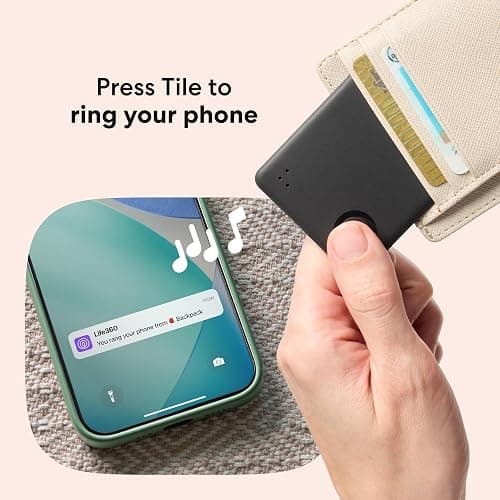 Life360 Tile Essentials - Bluetooth Trackers & Item Locators for Keys, Wallets, Remotes & More; Easily Find All Your Things. Both iOS and Android Compatible. 4-Pack (Mates/Slim/Sticker) thumbnail 4