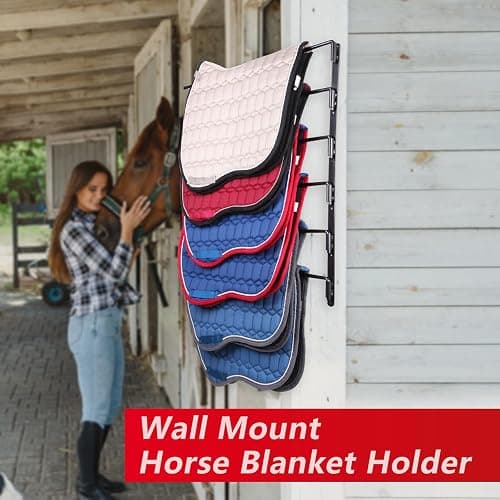 TOMESHA Saddle Pad Rack-Horse Blanket Holder,Extra-Long Rack Arms for Various Accessories,Heavy Duty 180 Degree Swing-Out Wall Mount,Six (6) Well-Spaced,Storage Rack Stand Wall Mount thumbnail 7