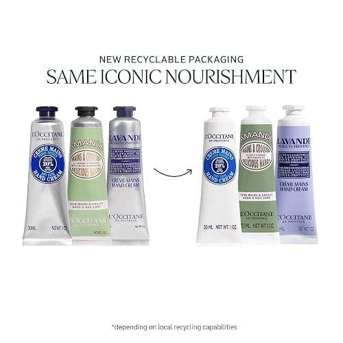 L'Occitane Hand Cream Classics 3-Piece Gift Set, Travel-Sized, Vegan Care | Moisturizing trio nourishes dry hands, nails & cuticles, softening daily use, skincare, gift set, ritual, essential, minis thumbnail 2