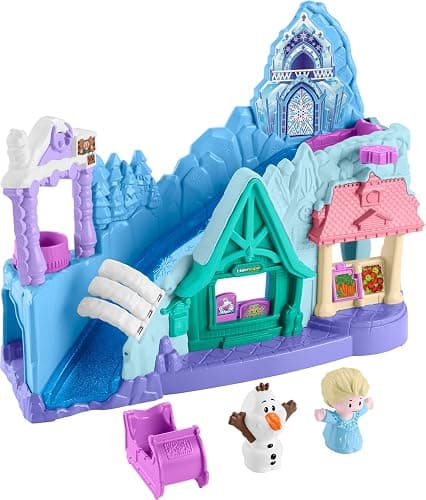 Fisher-Price Little People Toddler Toy Disney Frozen Arendelle Sledding Adventures Playset with Figures for Pretend Play Ages 18+ Months - Image 1