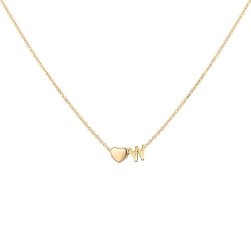 Glimmerst Initial Heart Necklace 18K Gold Plated Stainless Steel Tiny Heart Letter Necklace Personalized Monogram Name Necklace for Women - Image 1