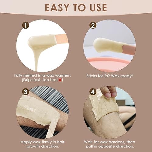 KOTAMU Hard Wax Beads for Hair Removal - 1lb Sensitive Skin Thick Hair Formula for Full Body, Face, Chest, Back, Leg, Bikini Brazilian Waxing - Wax Refill for Women and Men thumbnail 7