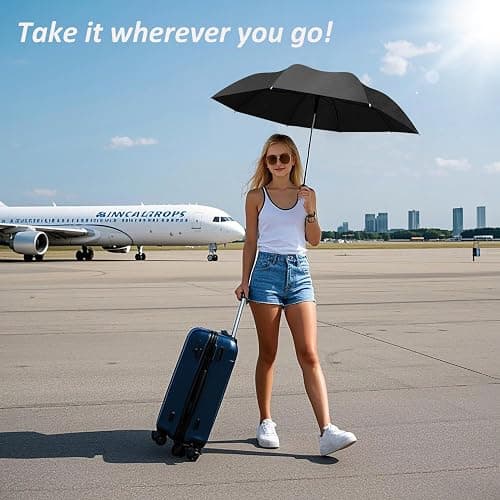 BAODINI Travel Essentials Mini Umbrella for Purse With Case Small Compact UV Sun Protection Lightweight Tiny Pocket Manual Open Close Umbrella for Women Kids and Men Fits Purse Backpack thumbnail 8