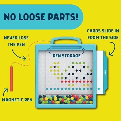 Chuckle & Roar - Magnetic Dot Art Designer - Kids Color by Number Toy - Mess Free Stencil Art for preschoolers - Magnetic Pen and Stencils Included thumbnail 3