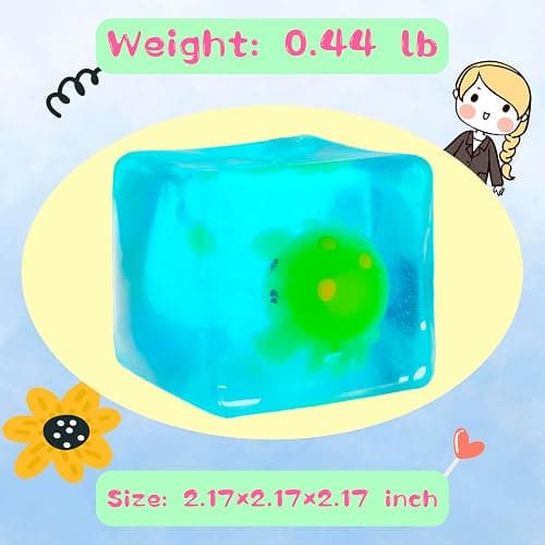 Fidget Squishy Stress Cube Toys, Glow in The Dark with Cute Crab, Stress Relief Toy for Kids & Adults Holiday Presents, Gifts for Halloween and Christmas thumbnail 6