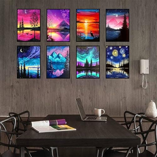 TINY FUN 12 Pack Diamond Painting Kits for Adults 5D Diamond Art Kit Paint by Number for Beginners, DIY Paint with Round Full Drill Diamonds Paintings Gem Art for Home Wall Decor Gift (12X16 Inch thumbnail 9