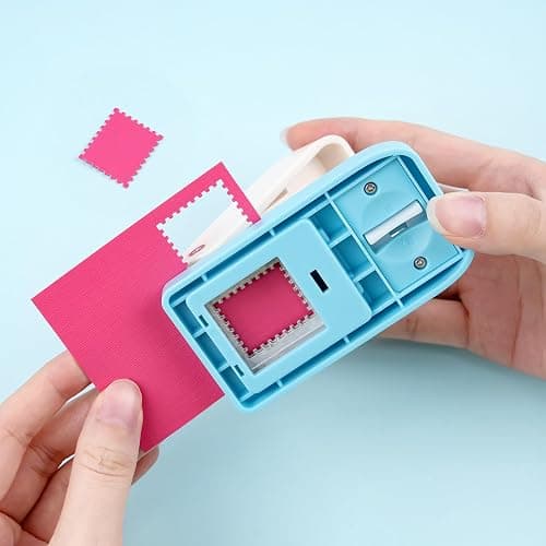 OTCRAFT Rechteckiger Briefmarkenstanzer, 2,54 x 2,03 cm, Hebelwirkung, Bastelstanzer für Papierbasteln, Scrapbooking, handgefertigter Papierstanzer zum Basteln, Scrapbooking, Kartenherstellung thumbnail 6