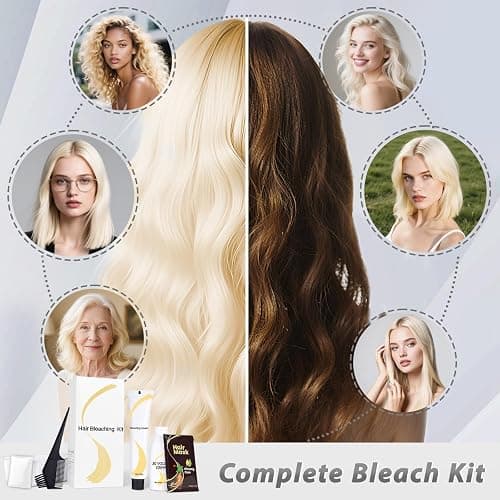 Gentle Cream Hair Bleach Kit, Ammonia-Free Bleach for Hair with Developer, Lifts Up to 8 Levels, No-Drip Hair Lightening Kit for Home Use thumbnail 7