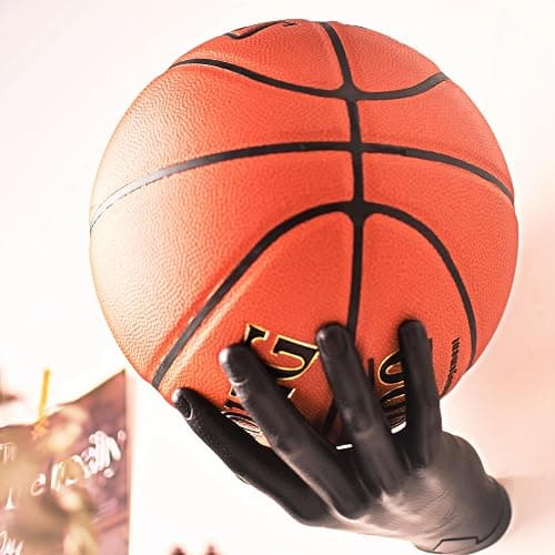 LOCZAR Basketball Holder, Hand Sculpture Ball Holder Wall Mount Art Decor Stand Basketball Storage Rack Organizer Display Case Man Cave for Football Soccer Gifts for Him Men Boys Gamers thumbnail 9