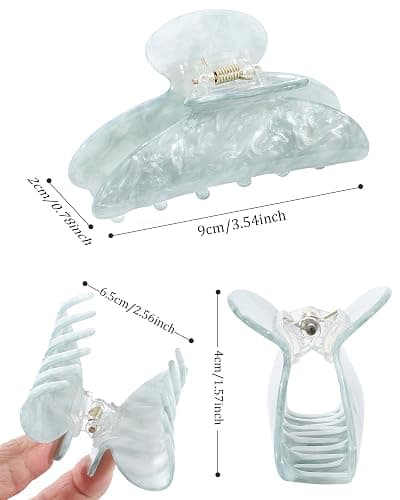 4Pcs Large Acrylic Clips - Big Non-Slip Banana Barrettes for Thick Hair, Strong Hold Jaw Clips for Women Girls thumbnail 4