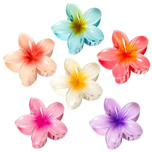 Vigorpace 6 Pcs Flower Hair Claw Clips for Women Girls, Hawaiian Hibiscus Hair Clips, Cute Summer Beach Hair Accessories for Thick Thin Hair thumbnail 8