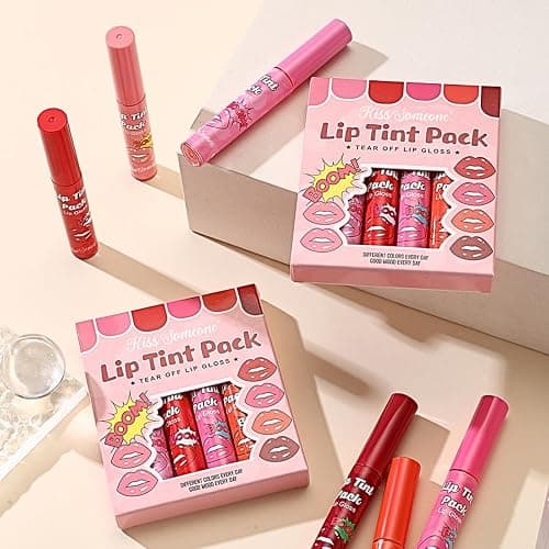 6 Colors Lip Stain Peel Off Set - Long Lasting Waterproof Transferproof Lip Tint Peel Off - Nude Pink Red Lip Stain Peel Off - Liquid Lipstick Makeup for Women Gift thumbnail 6