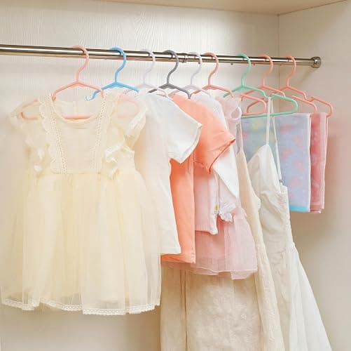 60 pcs MINI TANKTOP Hangers,Non-Slip Laundry Infant Pant Hanger for Newborn Clothes,Ultra-Thin Child Coat Hanger for Girl Boy Toddler Kids thumbnail 6