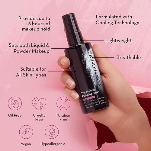 Skindinavia The Makeup Finishing Spray, Bridal Makeup Setting Spray, All-Day Wear, Long-Lasting Up to 16+ Hours, Heat-Resistant & Waterproof, Wedding Day, Bridal Shower Gift, 8.0 Oz thumbnail 2
