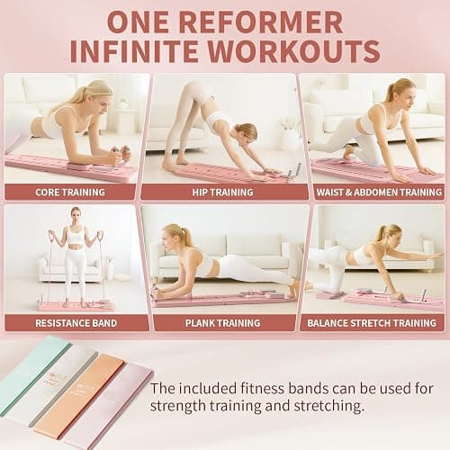 Northdeer Pilates Reformer, 2025 Upgraded Foldable Pilates Equipment, Multi-Purpose 8 in 1 Pilates Sliding Board Home thumbnail 2