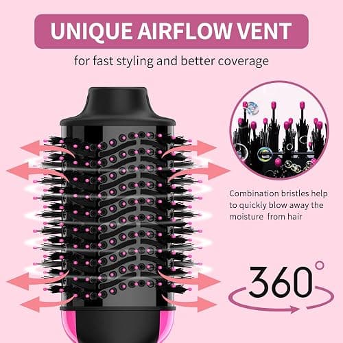 Hair Dryer Brush Blow Dryer in One, Upgraded 4 in 1 Hair Dryer and Styler Volumizer with Negative Ion Anti-frizz Ceramic Titanium Barrel Hot Air Hair Straightener Brush thumbnail 3