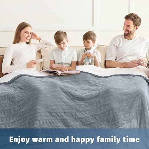 Heated Electric Blanket Queen Size - 84" x 90" Heating Blanket with Dual Control, 10 Heating Levels & 8 Hours Auto Off, Soft Warm Flannel Blanket, Christmas Birthday Gifts for Senior Grandma thumbnail 4